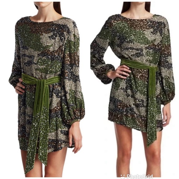 ❌SOLD❌Retrofete Grace Camo Sequin Mini Dress - Picture 2 of 8